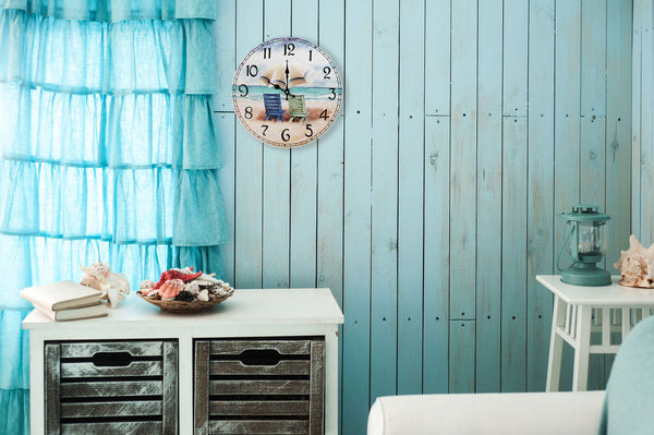 Chairs On The Beach Wall Clock
