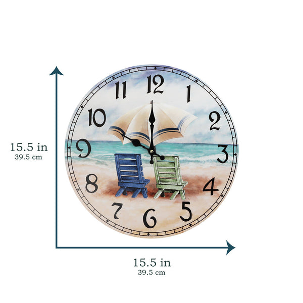 Chairs On The Beach Wall Clock