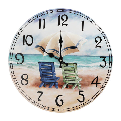 Chairs On The Beach Wall Clock