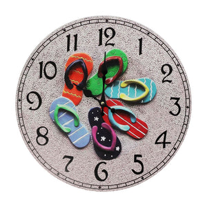 Flip Flops on The Beach Wall Clock