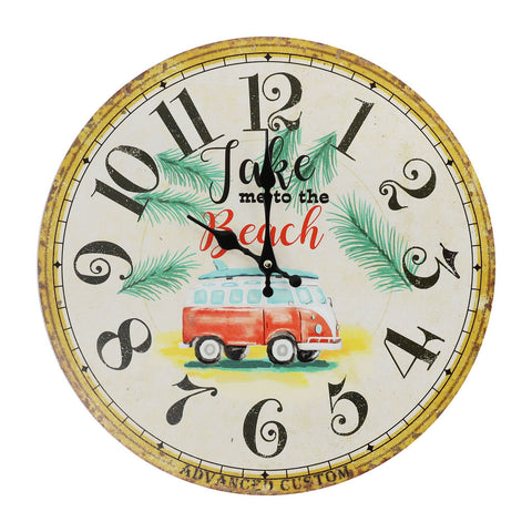 Retro Beach Wall Clock (15.75 Inch)