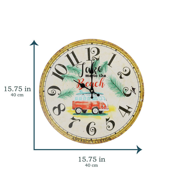 Retro Beach Wall Clock (15.75 Inch)