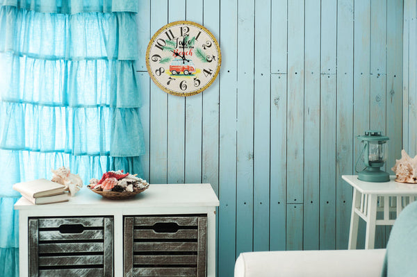 Retro Beach Wall Clock (15.75 Inch)